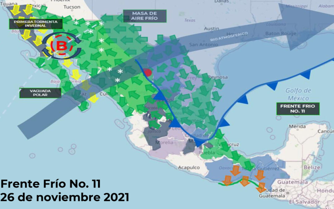 AFECTARÁ A TLAXCALA EL FRENTE FRÍO NÚMERO 11 ACOMPAÑADO DE PRIMERA TORMENTA INVERNAL