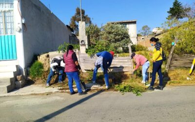 Alcalde de Españita encabeza faenas de limpieza en calles