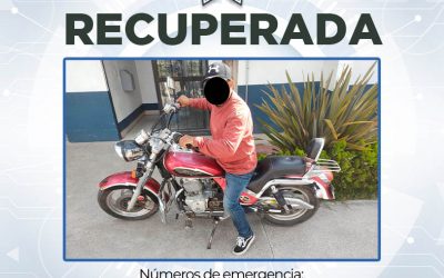 Recupera Policía Municipal de Huamantla motocicleta con reporte de extravío
