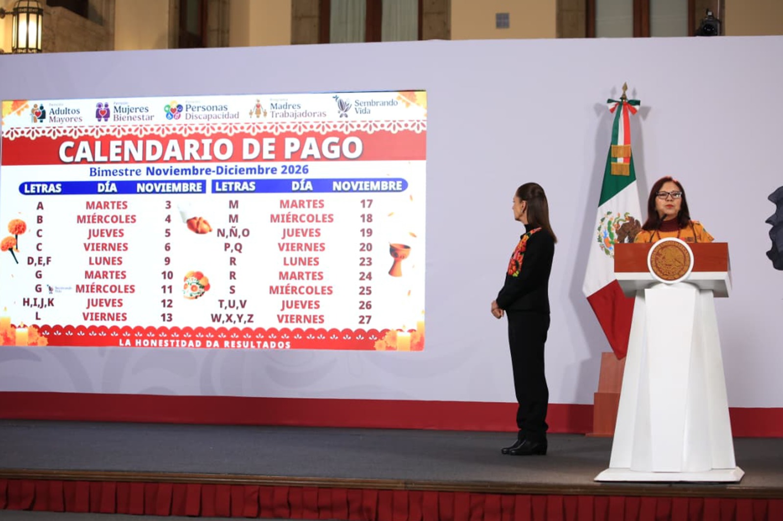 Del 3 al 27 de noviembre se realiza el pago de los Programas de Bienestar correspondiente al bimestre noviembre-diciembre